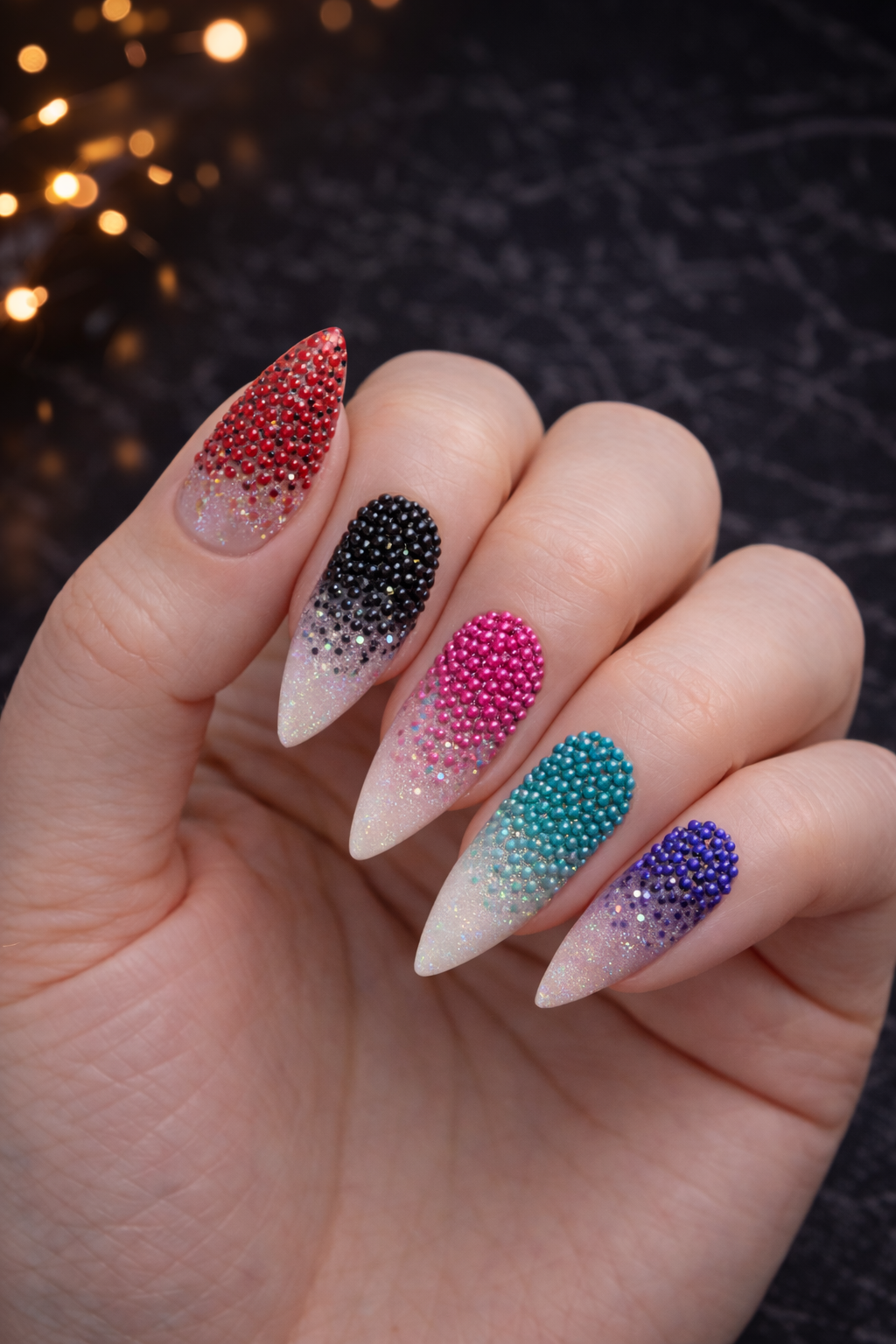 Nail Beads 12-Pack Assorted Colors
