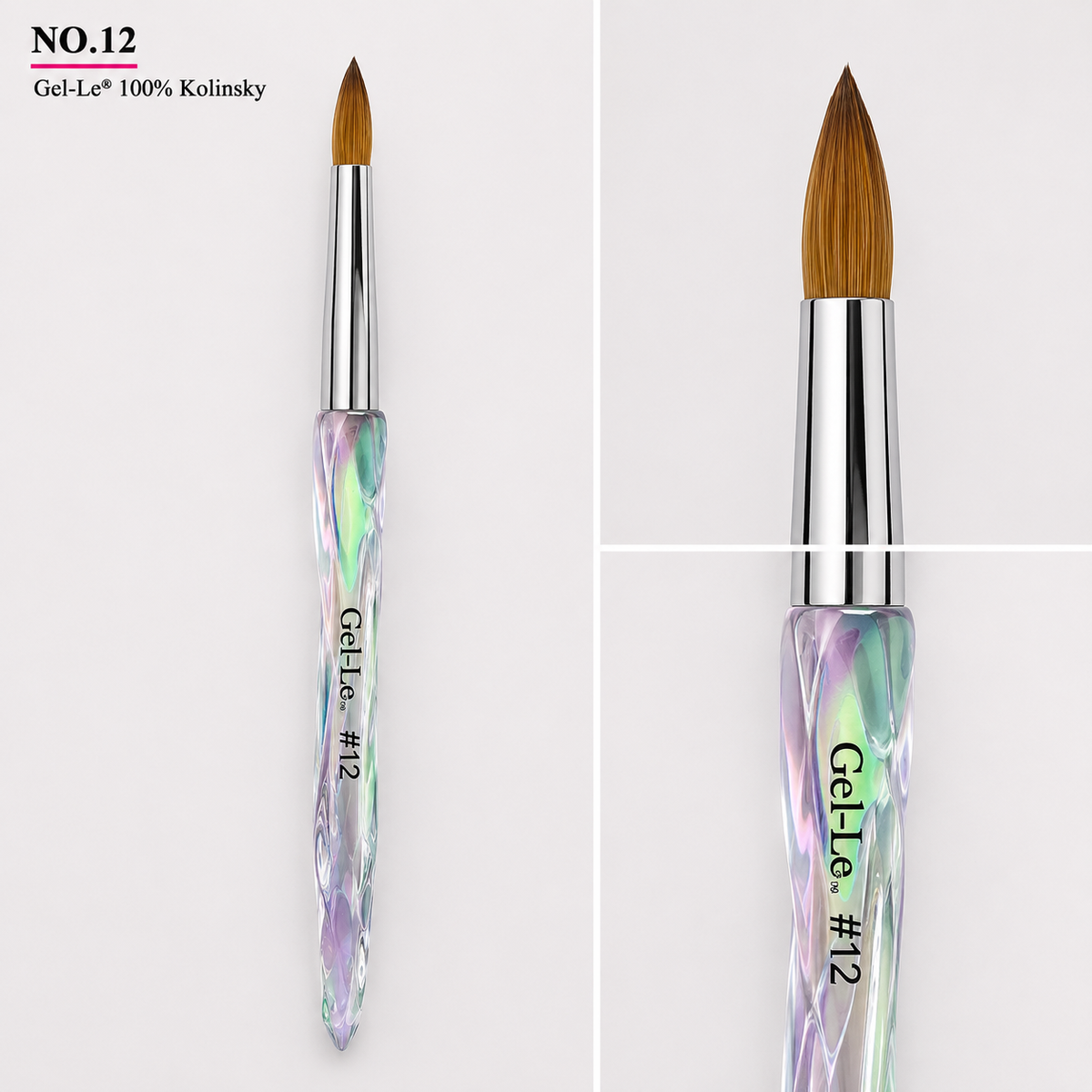 Gel-Le - Acrylic Brush 100% Kolinsky (Crystal Handle) (Pressed)