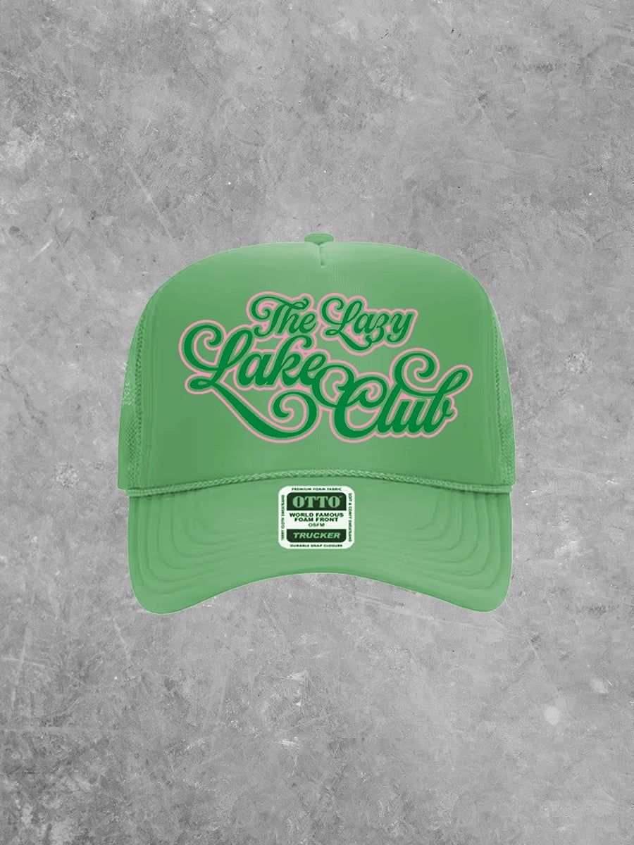 Underground OG: Lazy Lake Days Club, Green & Pink Summer Trucker Hat
