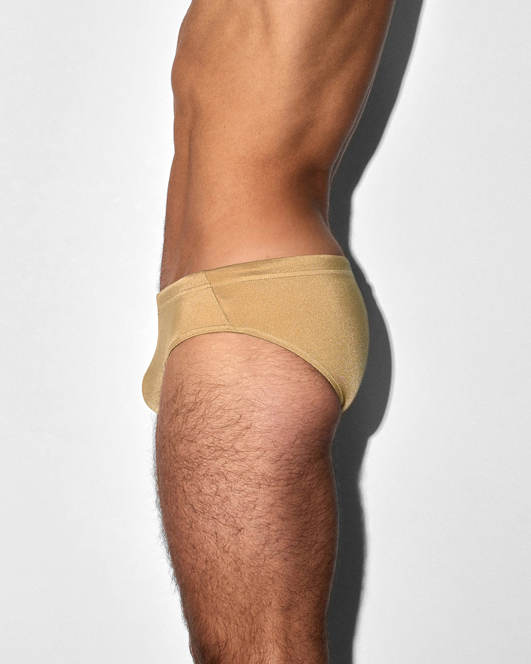 Solid Champagne Nude Swim Brief
