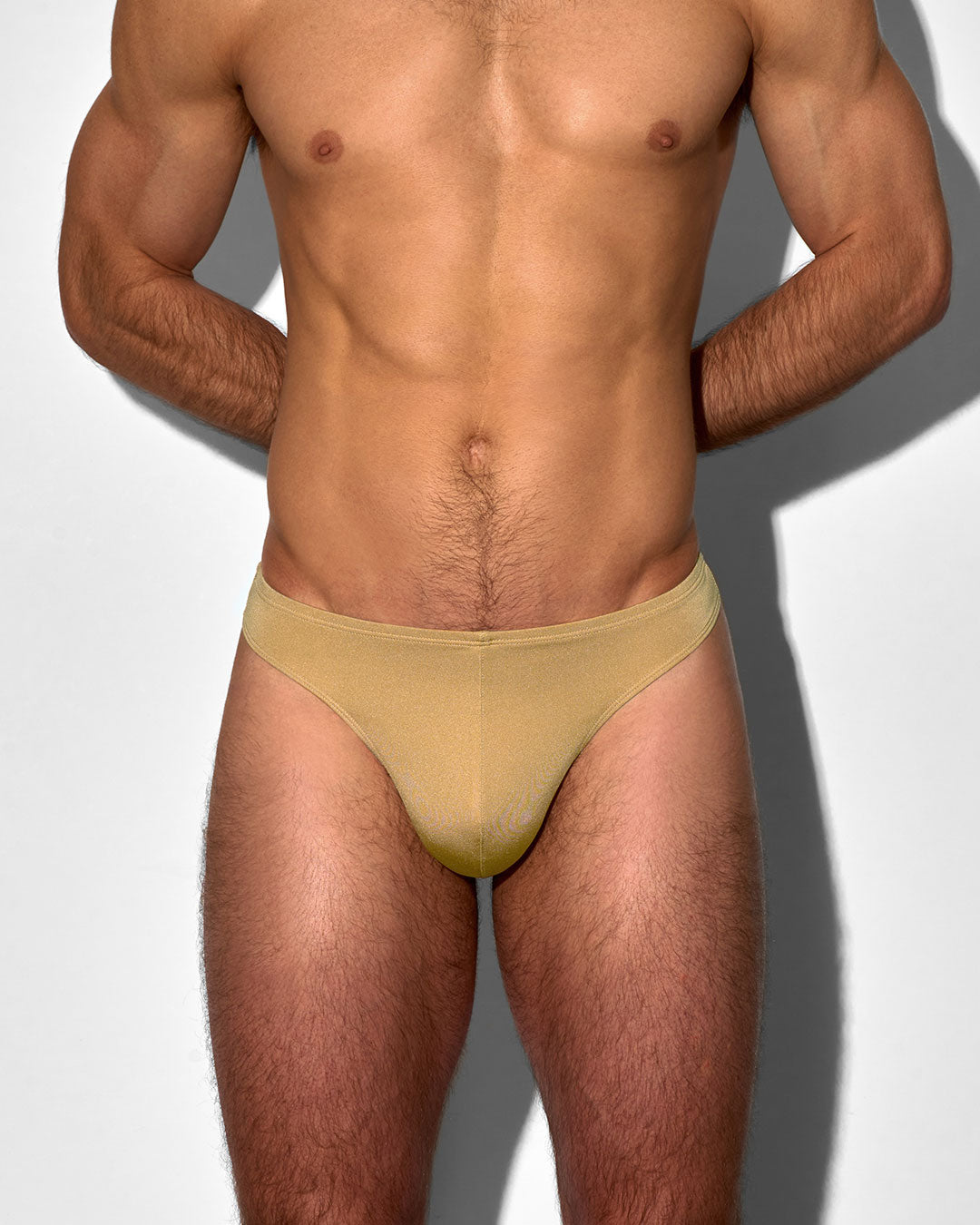 Solid Champagne Nude Swim Thong