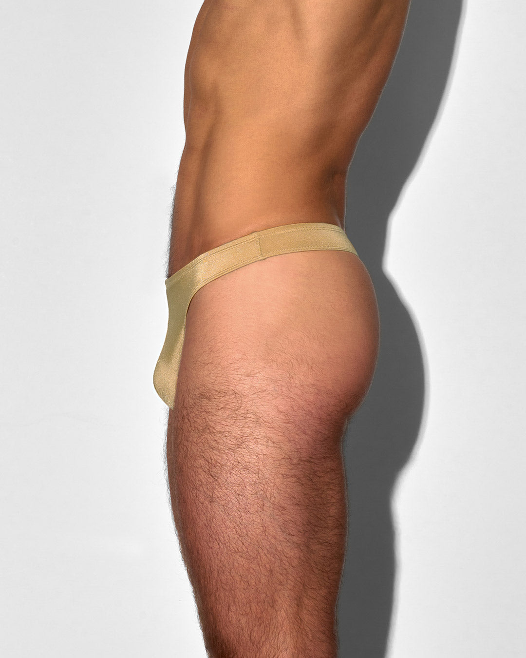 Solid Champagne Nude Swim Thong
