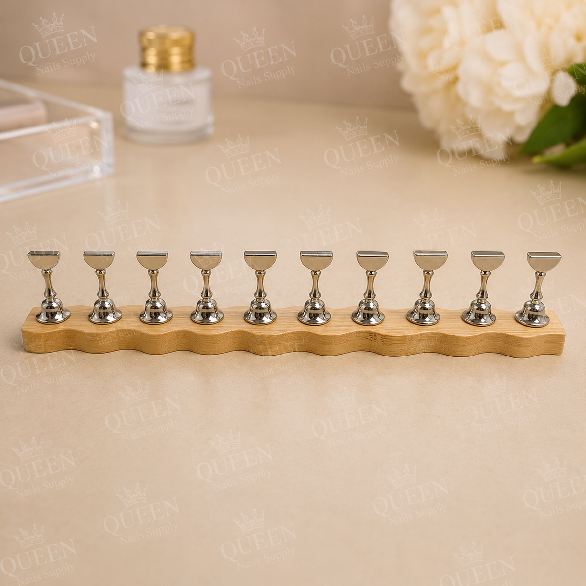 Wooden Magnetic Press-On Nail Stands