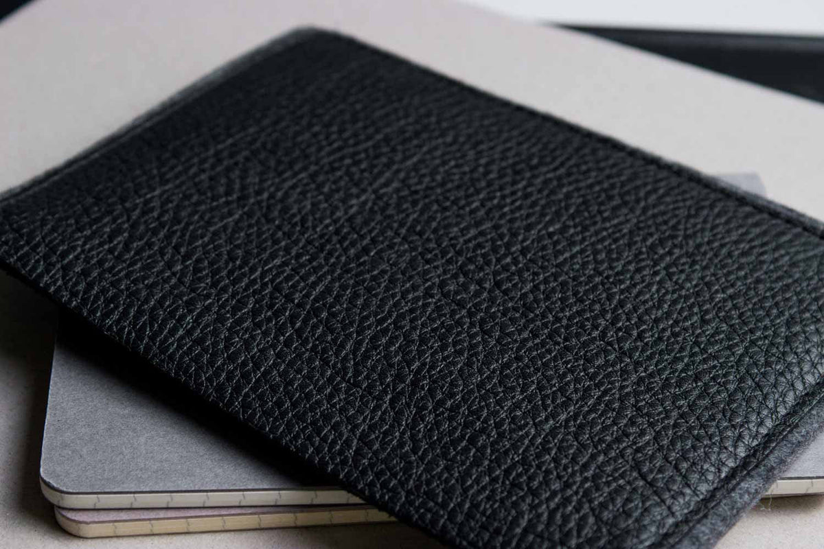 Leather and Wool Felt Passport Holder