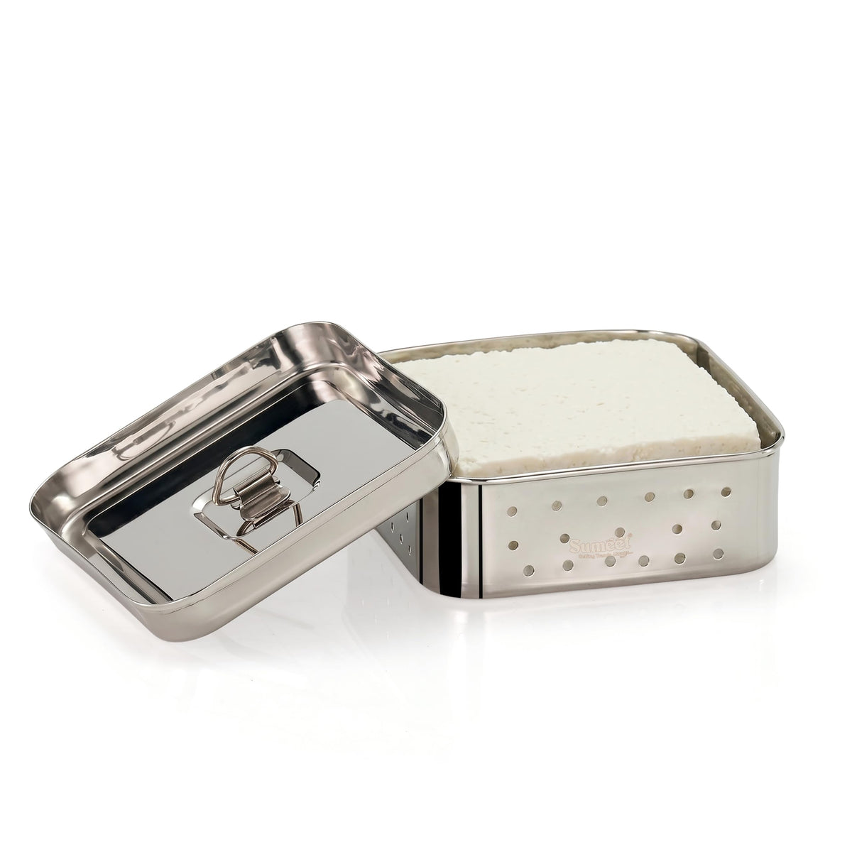Sumeet Stainless Steel Square Paneer/Tofu/Sprout Maker, 12.5 cm, Silver