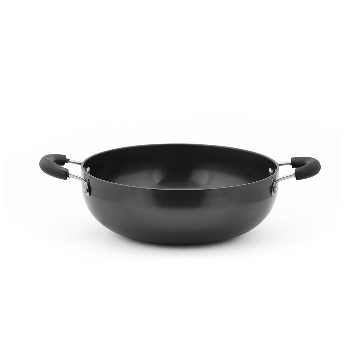 Sumeet 3 mm Hard-Anodised Deep Kadhai, Size No. 11, 20 cm Dia., 1.5 L Capacity, Black