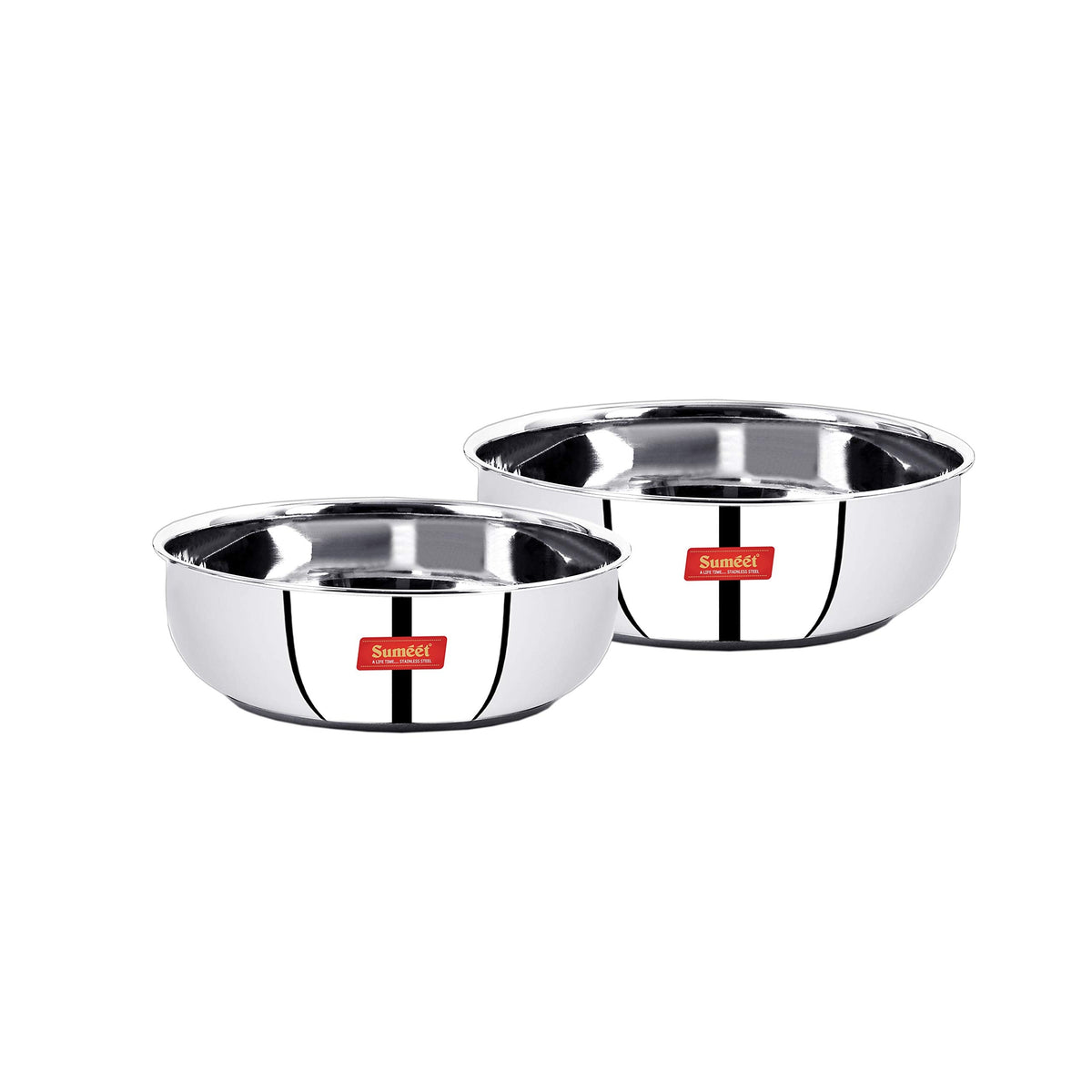 Sumeet Stainless Steel Tasra, 1.9 L and 2.3 L, Set of 2 (Steel)