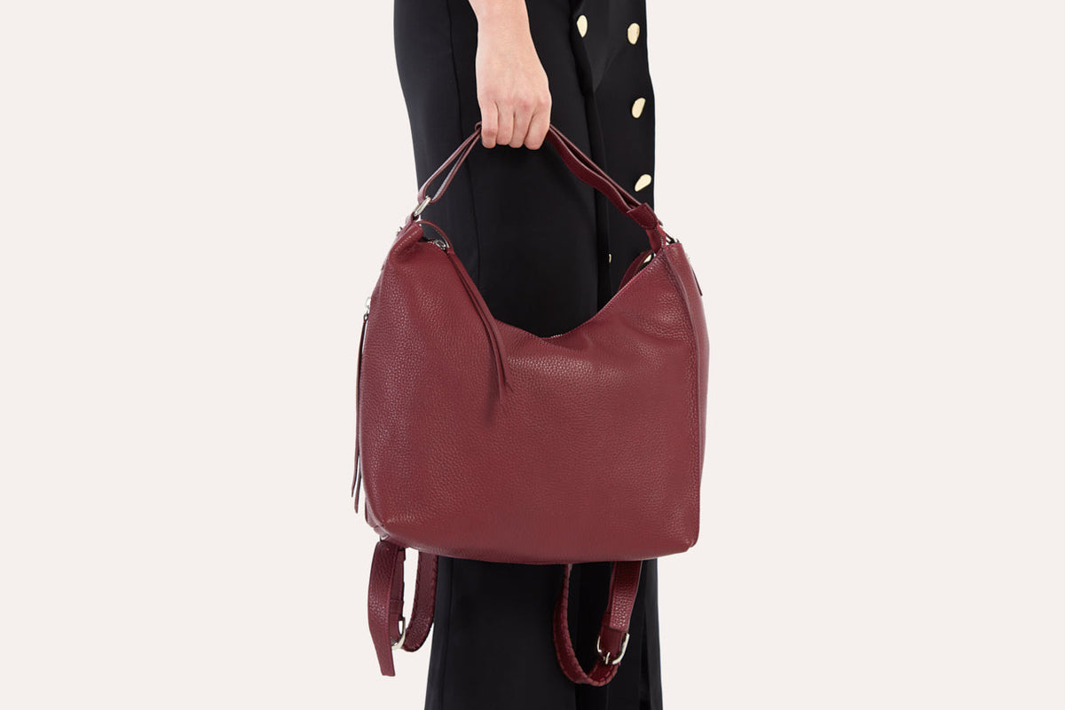Versatile Pebble Leather Shoulder Bag