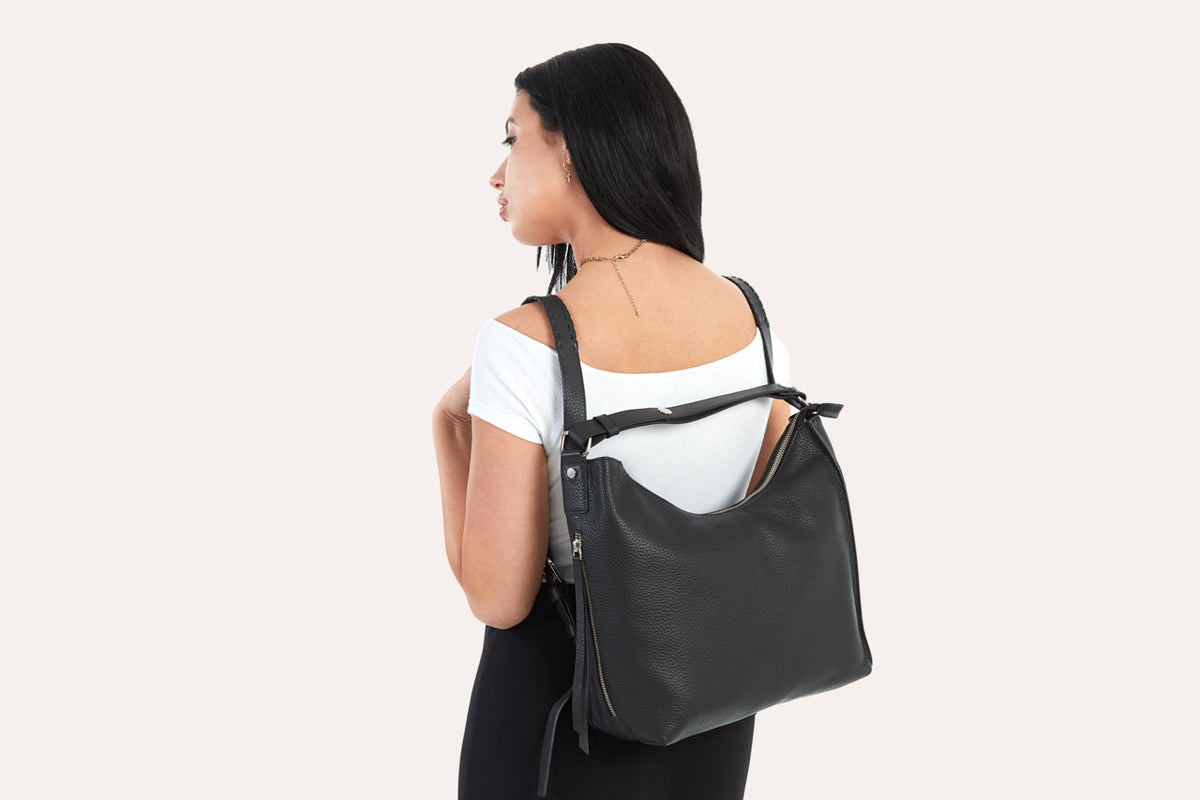 Versatile Pebble Leather Shoulder Bag