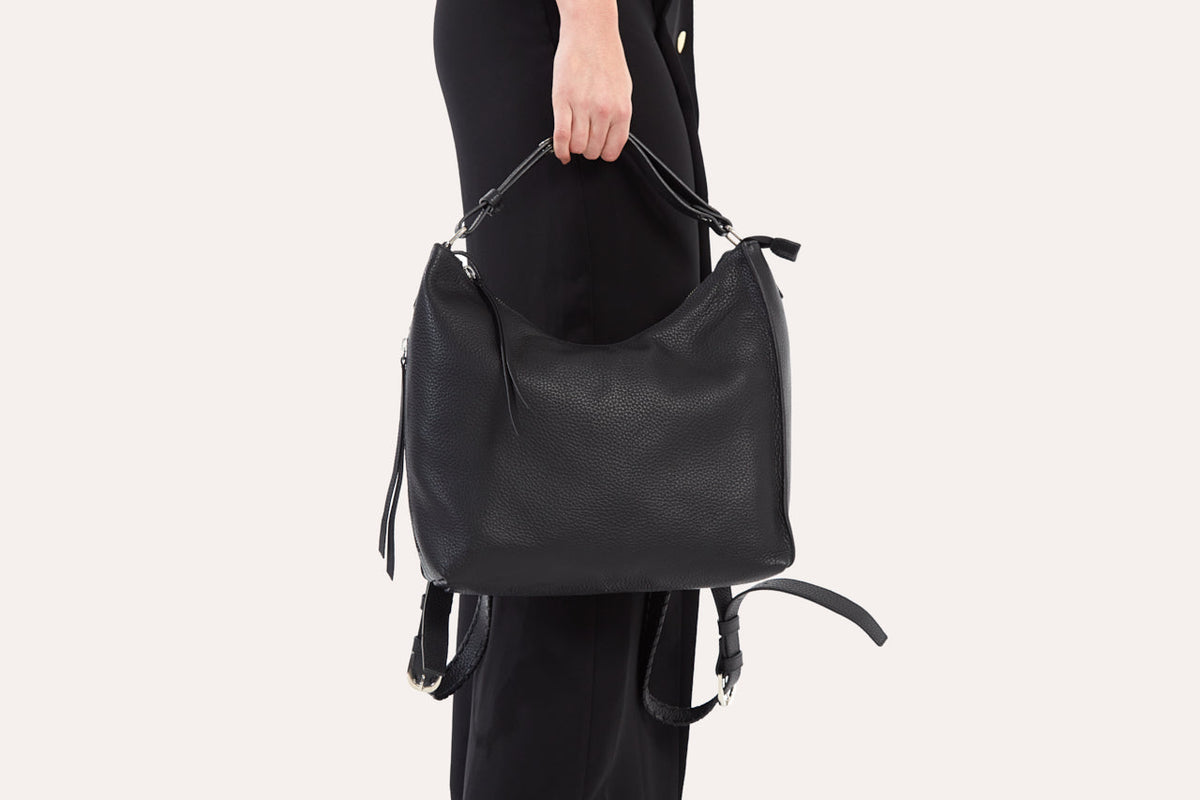 Versatile Pebble Leather Shoulder Bag