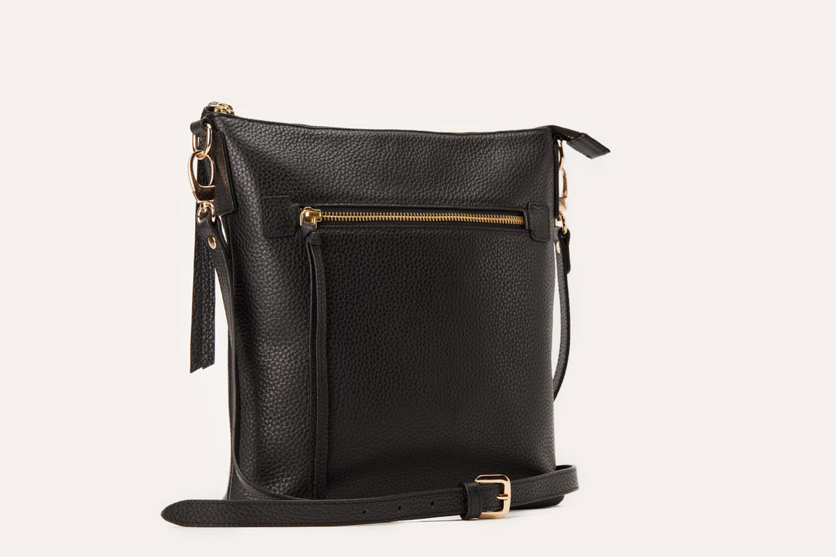 Pebble Leather Crossbody with Card Slots