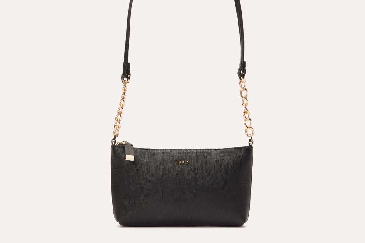 Two Chain Saffiano Leather Crossbody