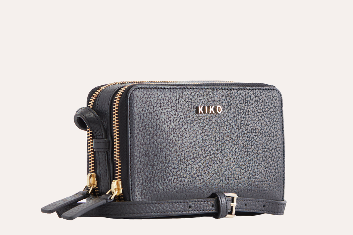 Pebble Leather Zip-Around Crossbody