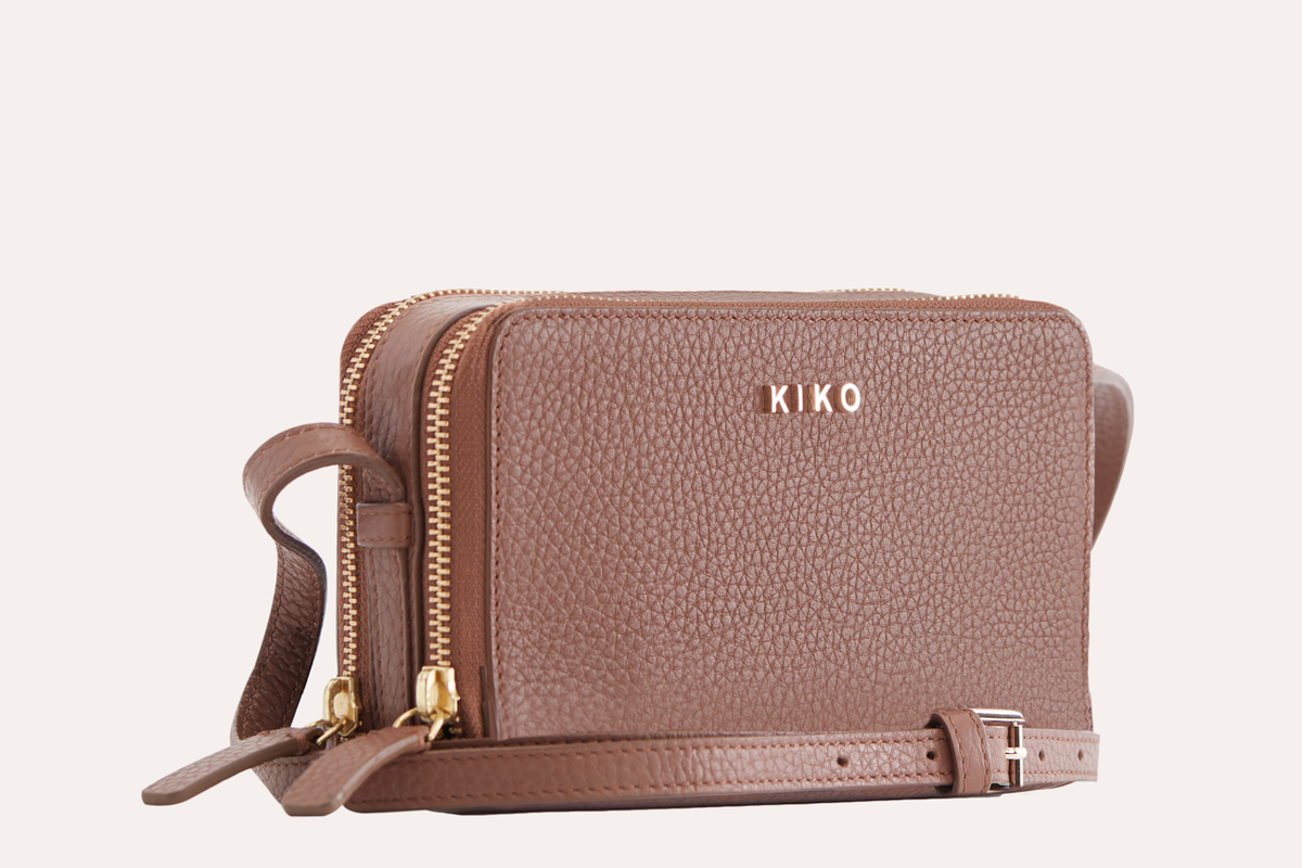 Pebble Leather Zip-Around Crossbody