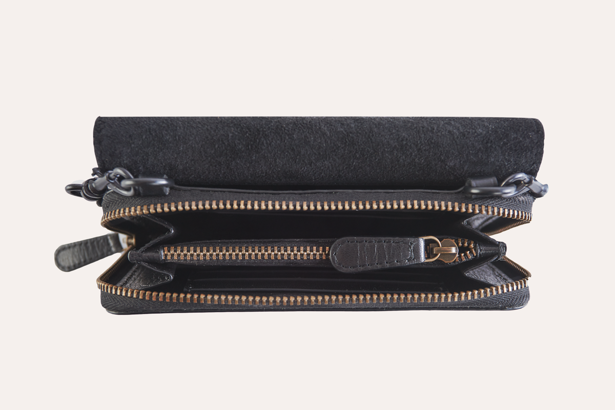 Two-Tone Leather and Suede Crossbody