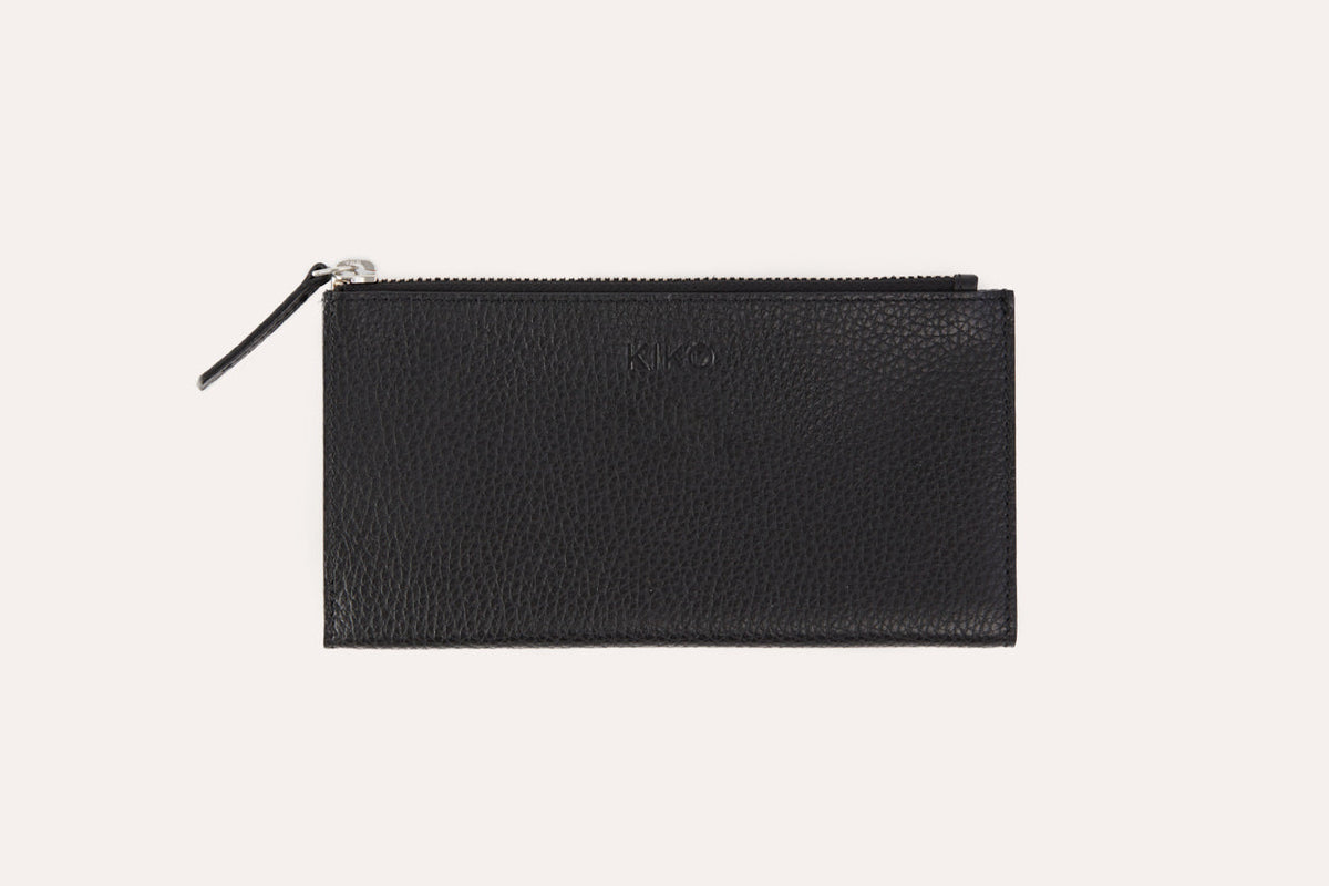 Top Zip Pebble Leather Wallet