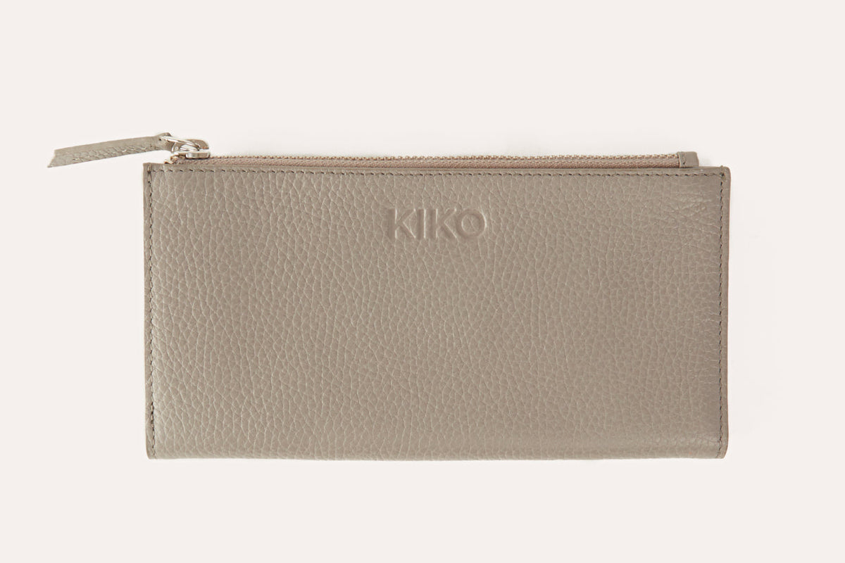 Top Zip Pebble Leather Wallet