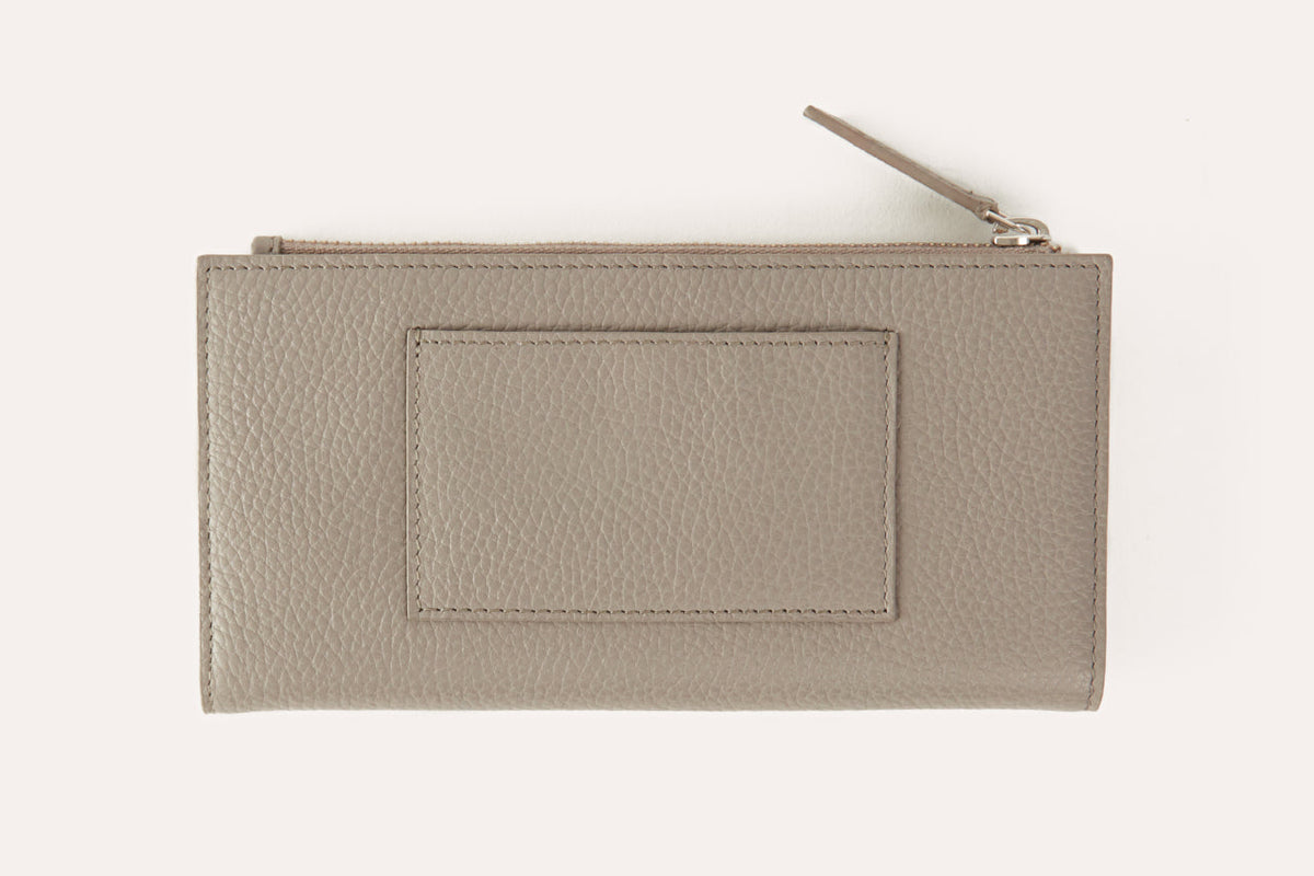 Top Zip Pebble Leather Wallet