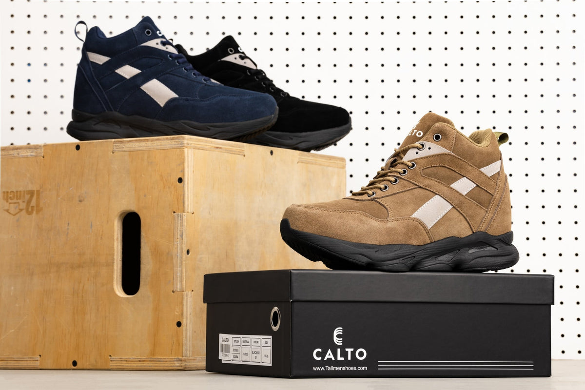 CALTO S33595 4-Inch Taller Blue/Grey Sneakers