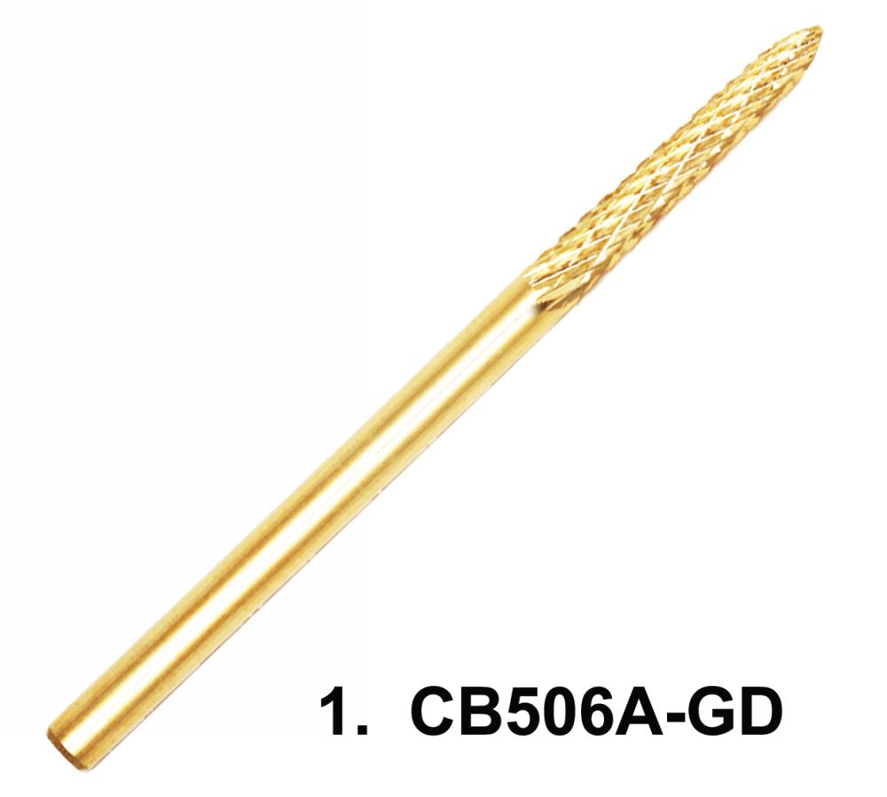 Carbide Bit for Under the Nail - 3/32" Shank - Gold - Standard Head