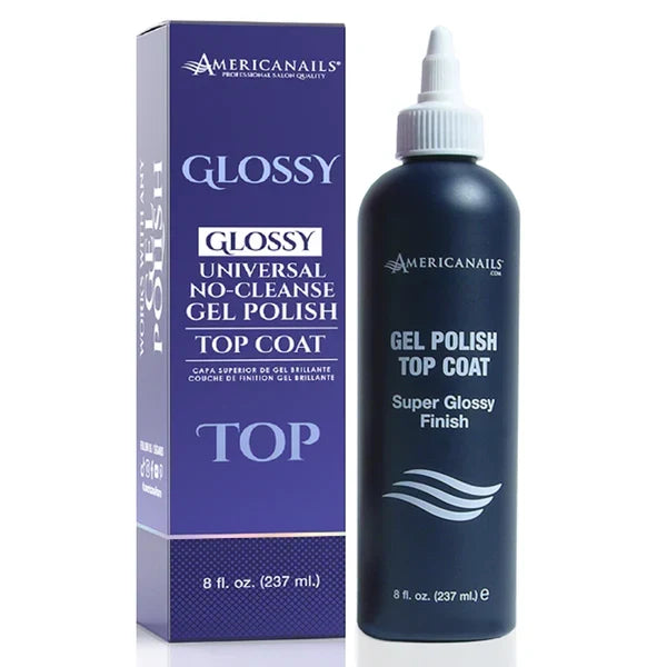 AmericaNails - No-Cleanse Gel Polish Top Coat | Glossy Finish, 8 oz