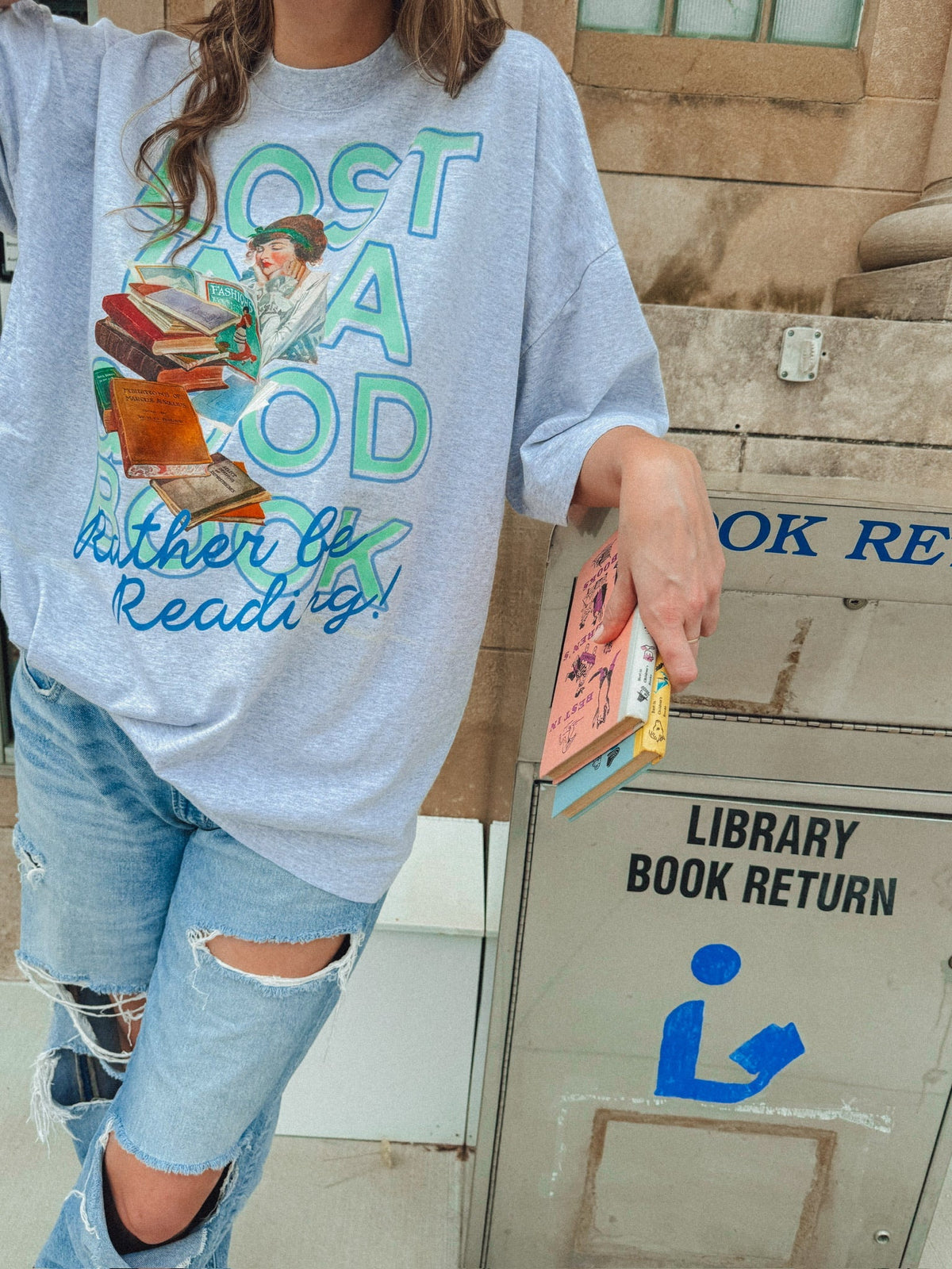 Underground Original Design: Lost in a Good Book Boxy Cotton T-Shirt