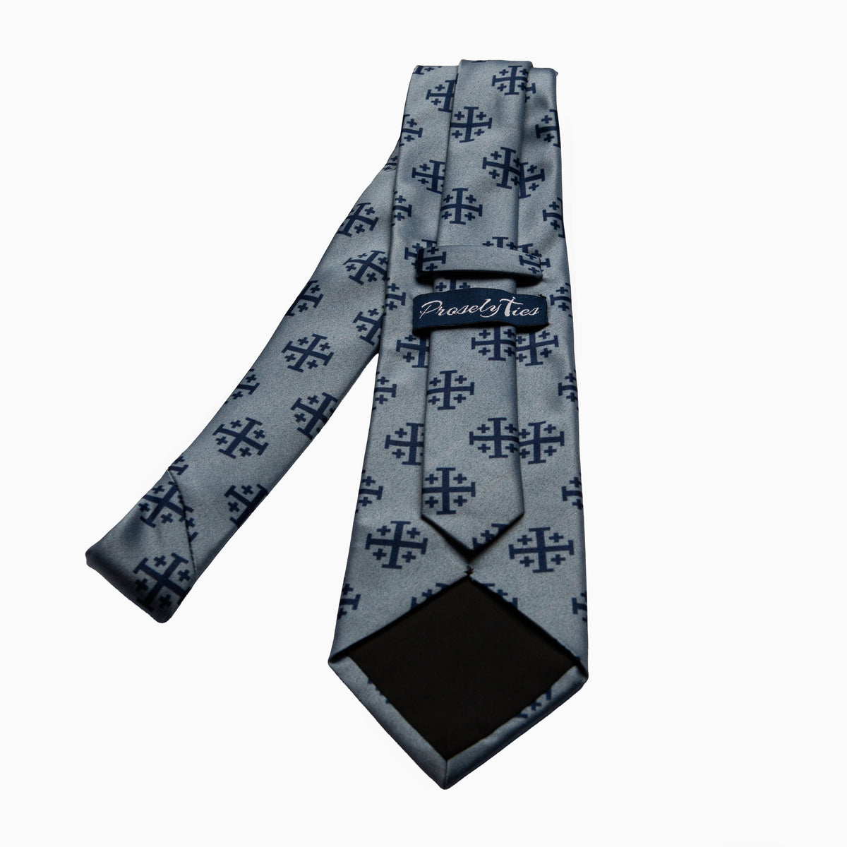 Extra Long Blue Jerusalem Cross Necktie