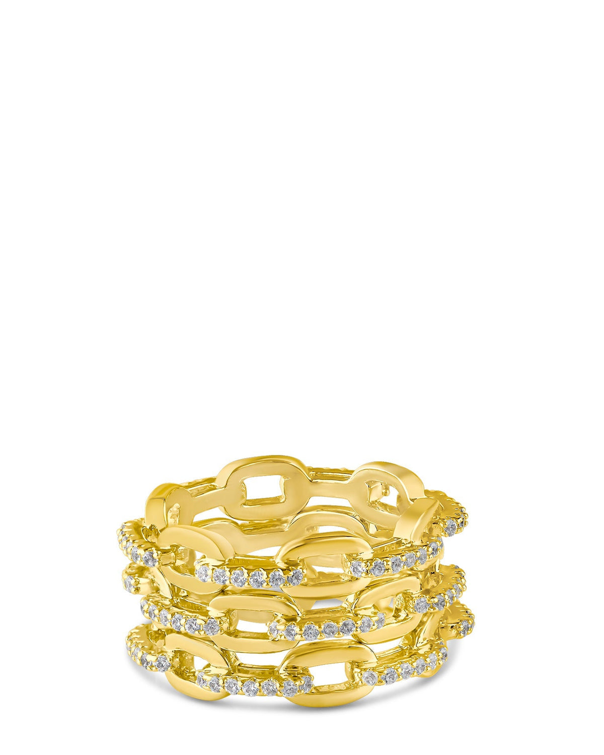 Pavé Chain Stacked Ring