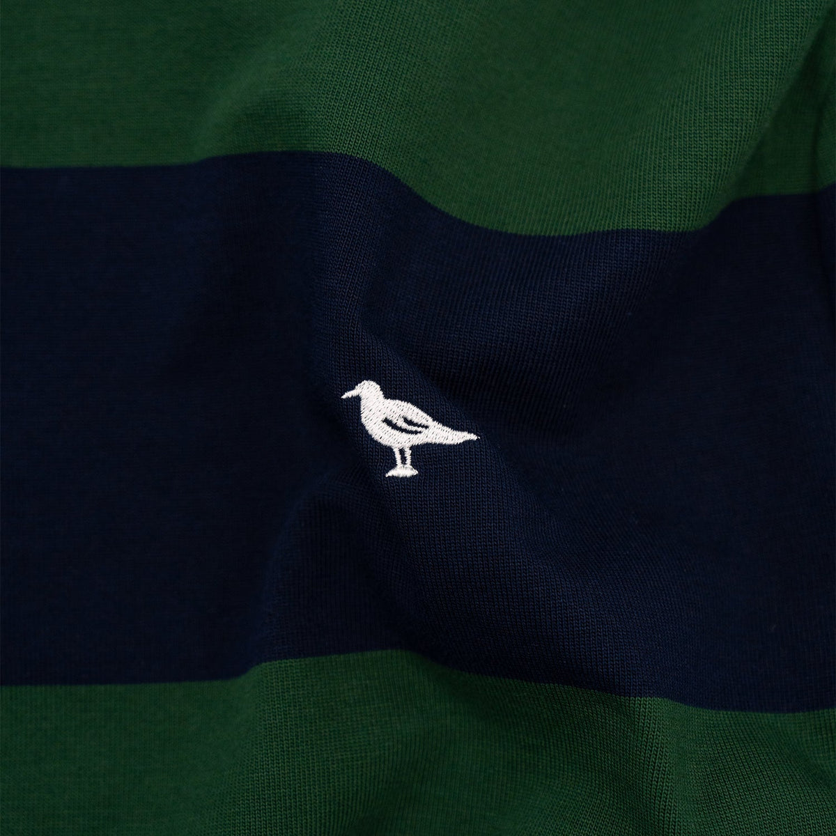 Classic Green and Navy Striped Rugby Shirt