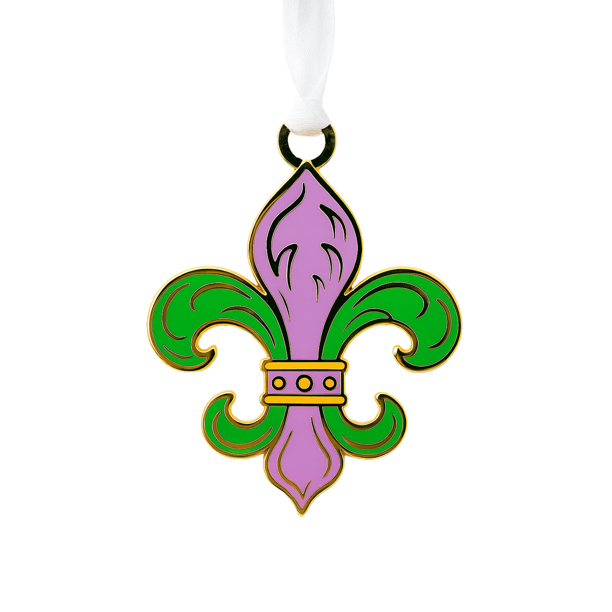 Mardi Gras Fleur de Lis Enamel Holiday Ornament