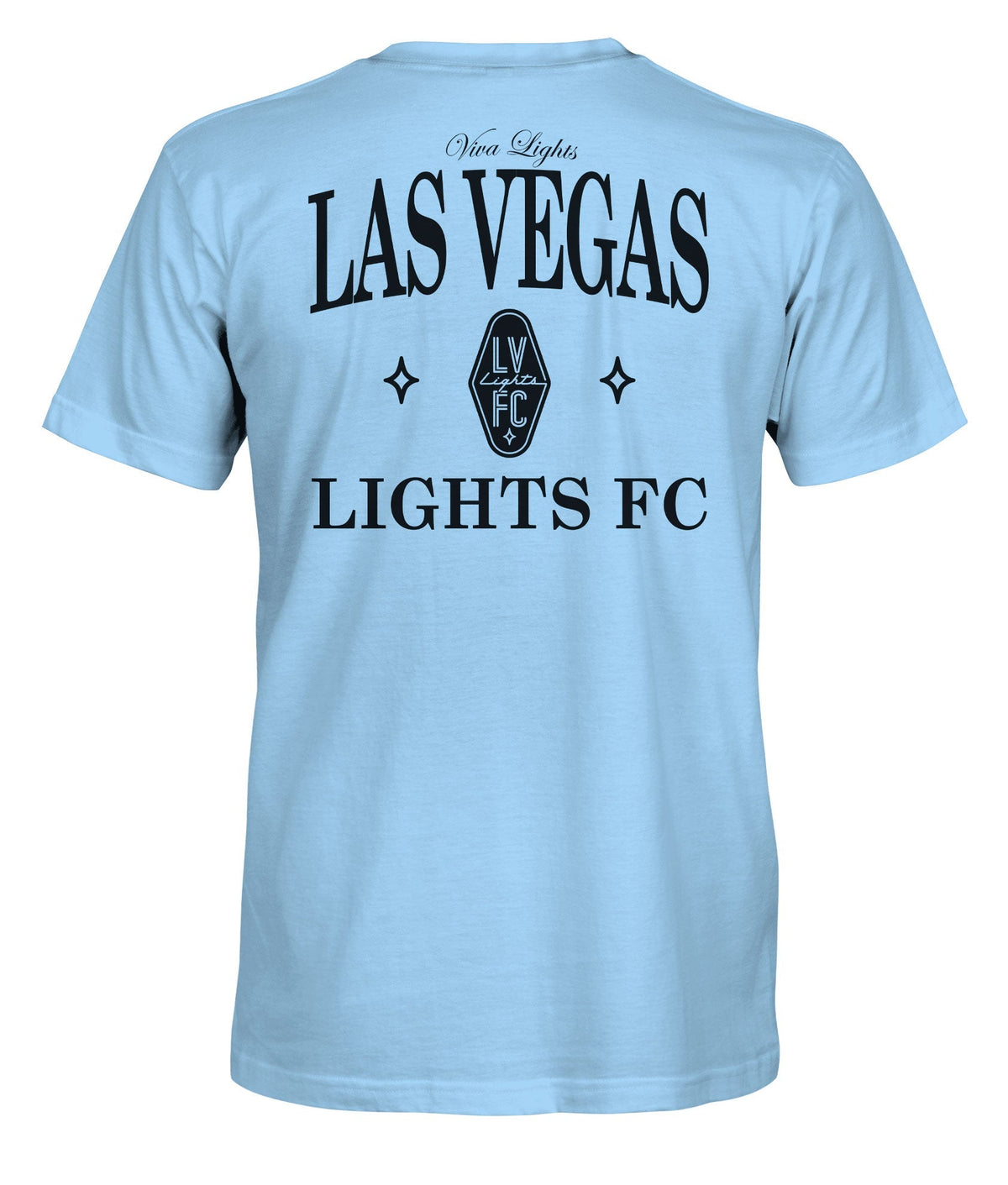 Las Vegas Lights Legacy Arched Wordmark Cotton T-Shirt - Sky Blue