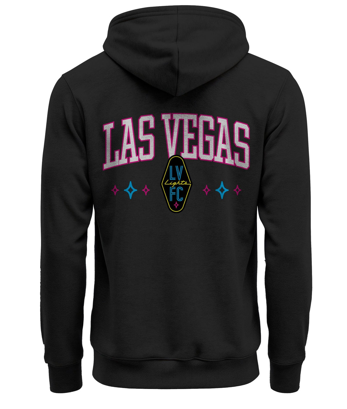 Las Vegas Lights FC Back Athletic Wordmark Fleece Pullover Hoodie - Black