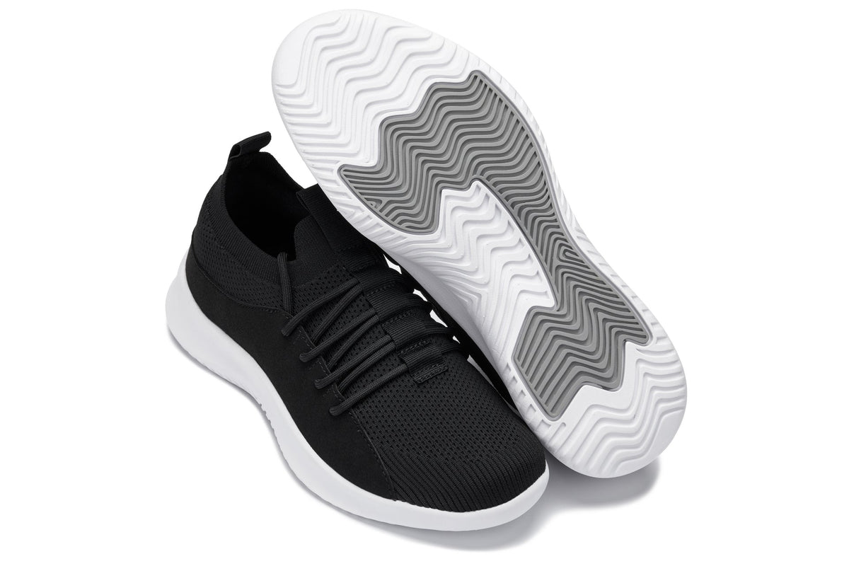 CALTO Q132 2.4-Inch Taller Black/White Sole Ultra-Lightweight Sneakers
