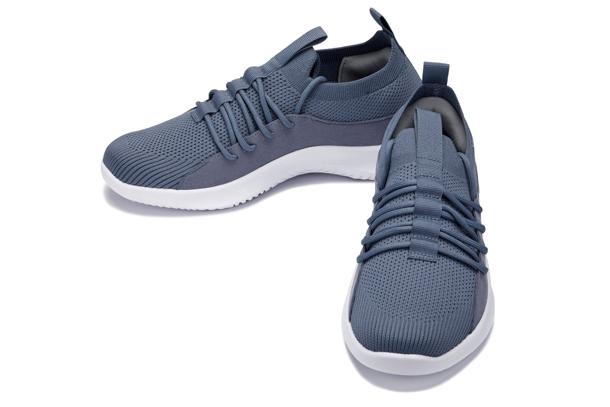 CALTO Q133 2.4-Inch Taller Light Slate Gray/White Sole Ultra-Lightweight Sneakers