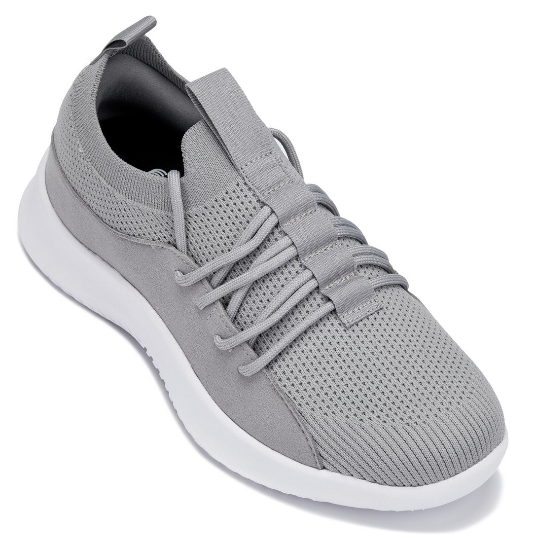 CALTO Q134 2.4-Inch Taller Light Gray/White Sole Ultra-Lightweight Sneakers