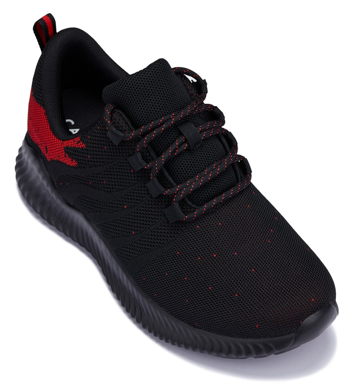CALTO Q215 Men's Elevator Sneakers – 2.4 Inches Taller (Black/Red) – Ultra Lightweight
