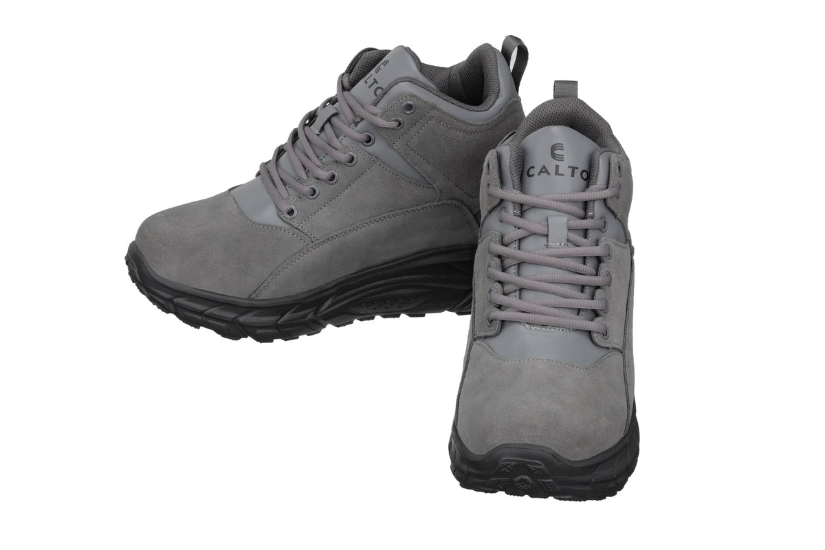 CALTO S22800 4-Inch Taller Grey Hiking Style Boots