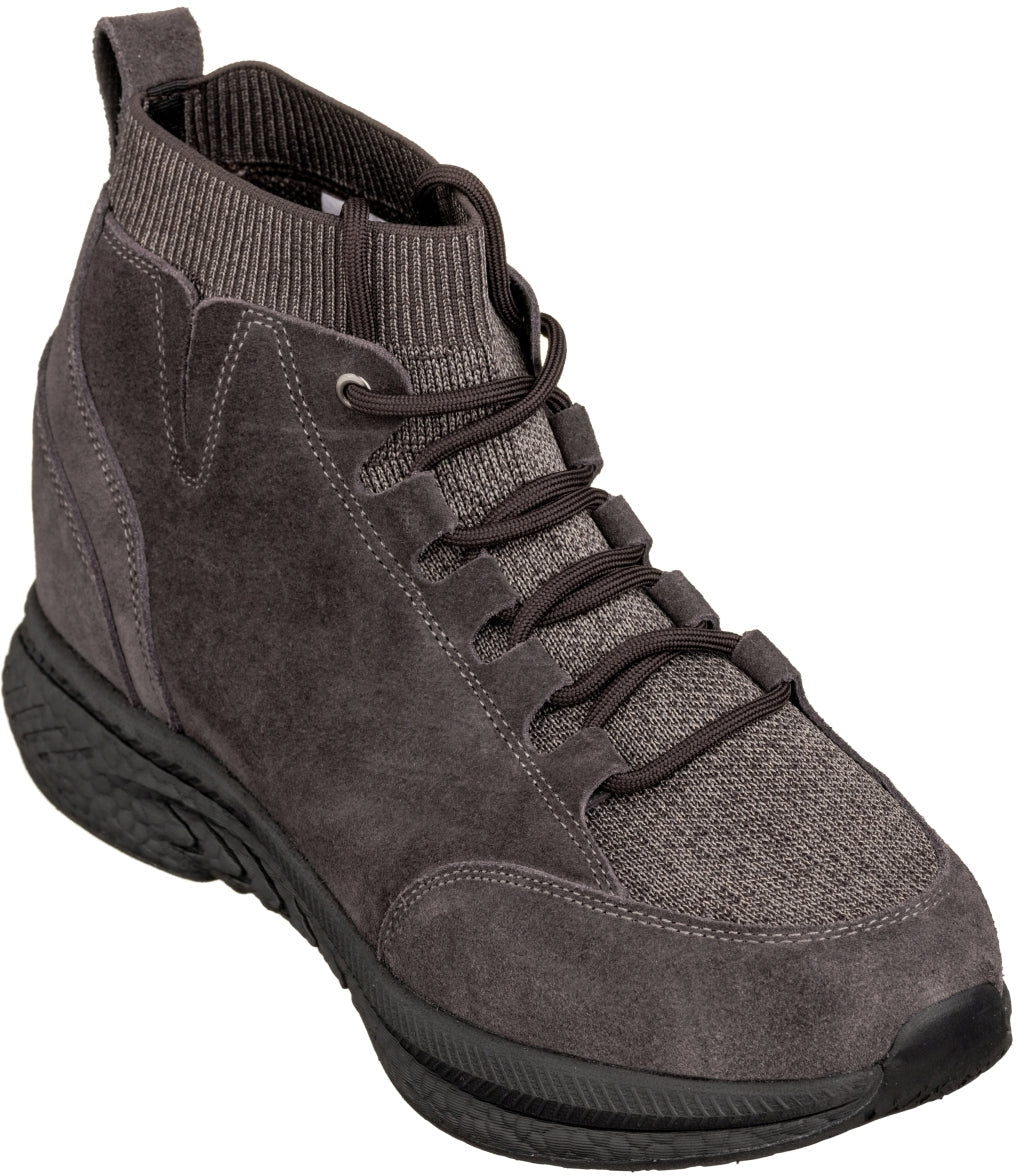 CALTO S23203 3-Inch Taller Dark Brown Sneakers