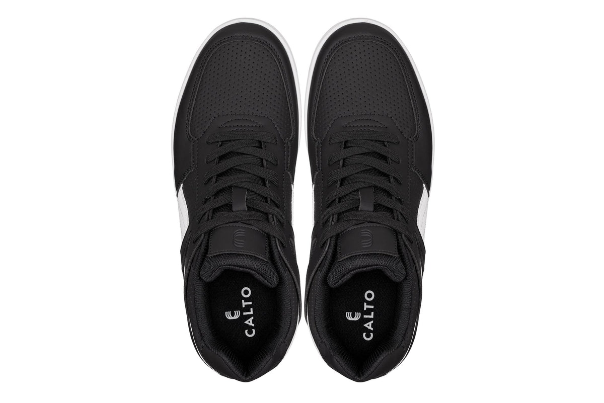 CALTO - S2530 - 2.2 Inches Taller (Black/White) - Contemporary Casual Sneaker