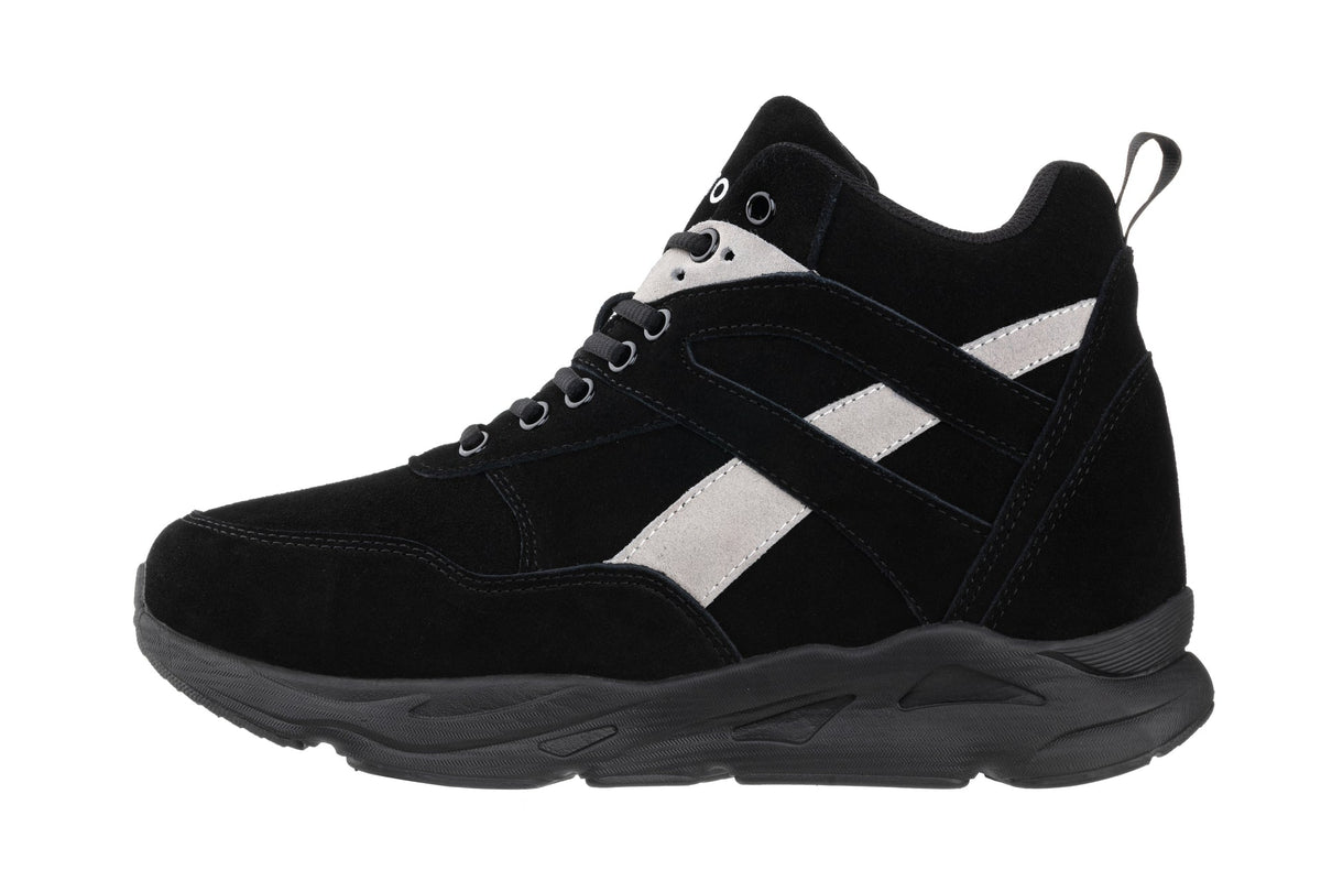 CALTO S33594 4-Inch Taller Black/Grey Sneakers