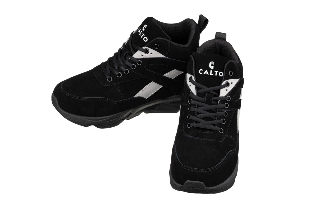 CALTO S33594 4-Inch Taller Black/Grey Sneakers