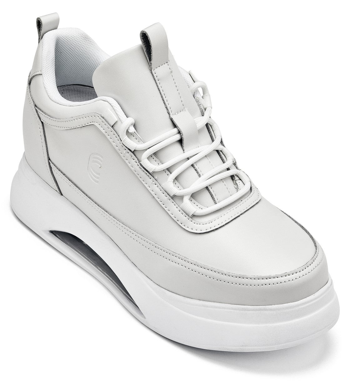 CALTO S4926 3.2-Inch Taller Bone/White Sole Chunky Elevated Platform Sneakers