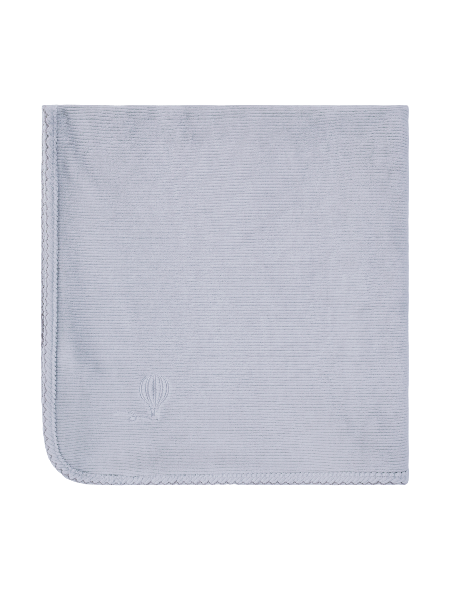 Embroidered Balloon Footie - Ribbed Velour