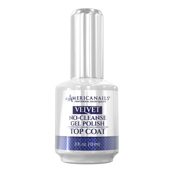 AmericaNails - No-Cleanse Gel Polish Top Coat, Velvet Finish, 0.5 oz