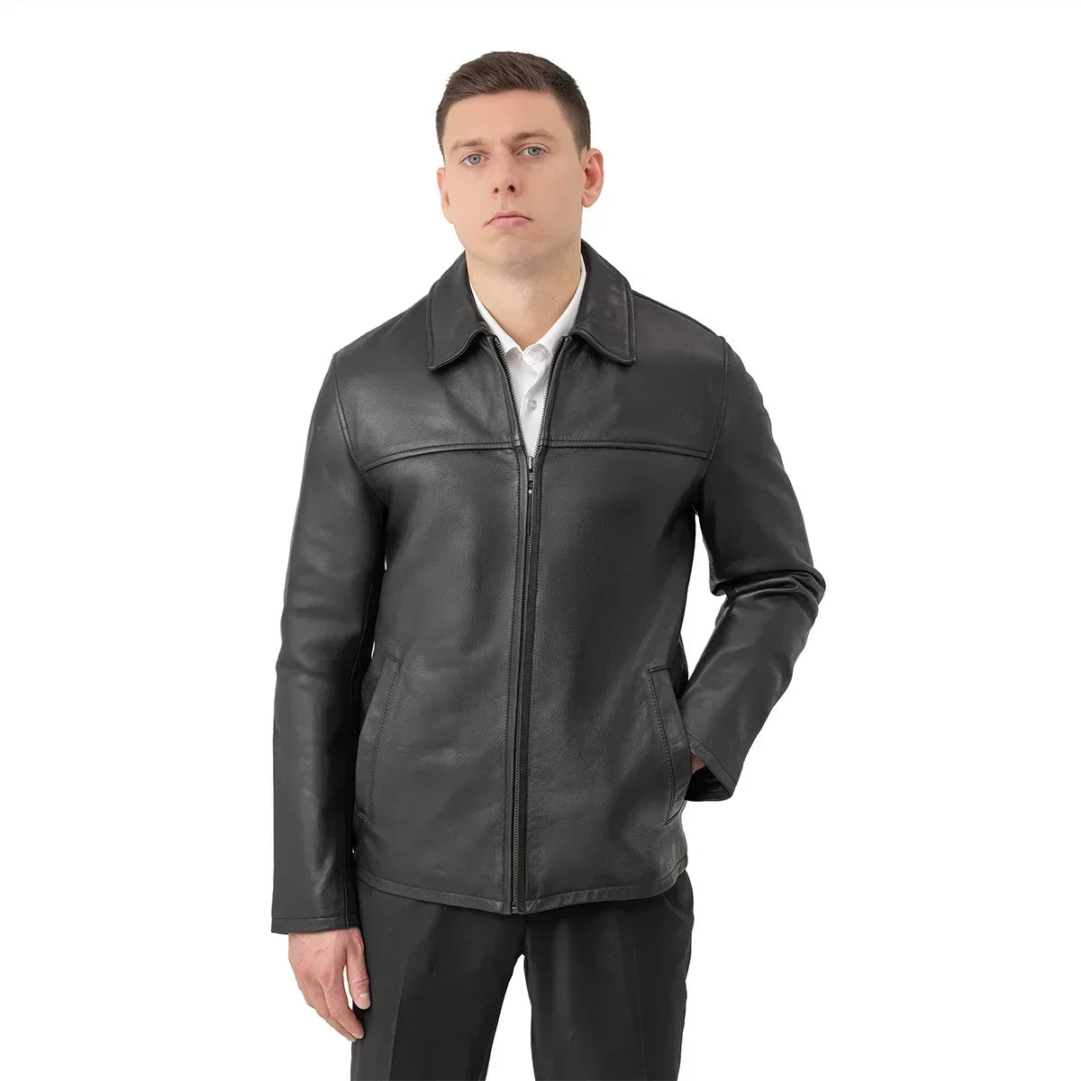 James Men's Leather Blazer Jacket