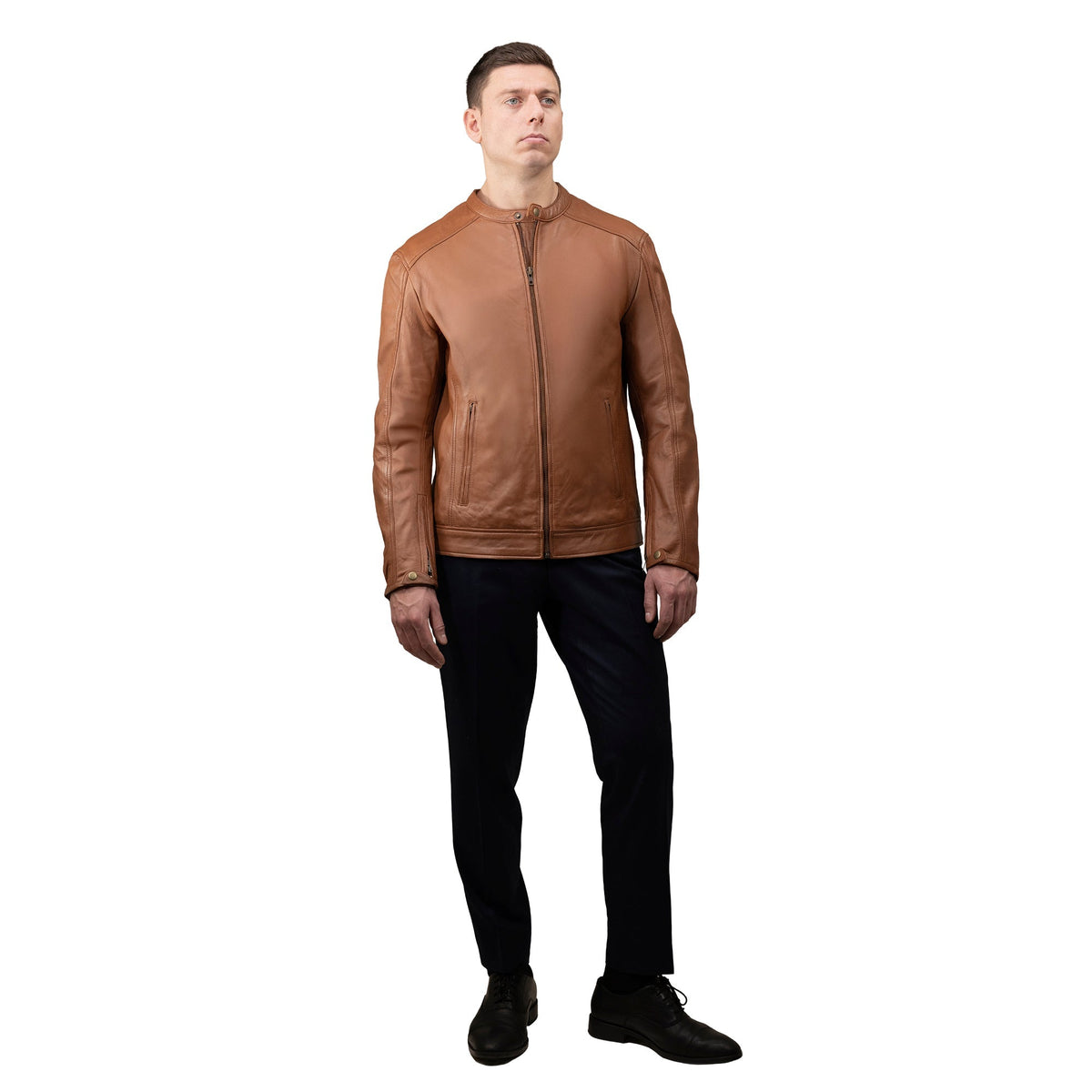 Lucas Men's Lambskin Leather Moto Jacket