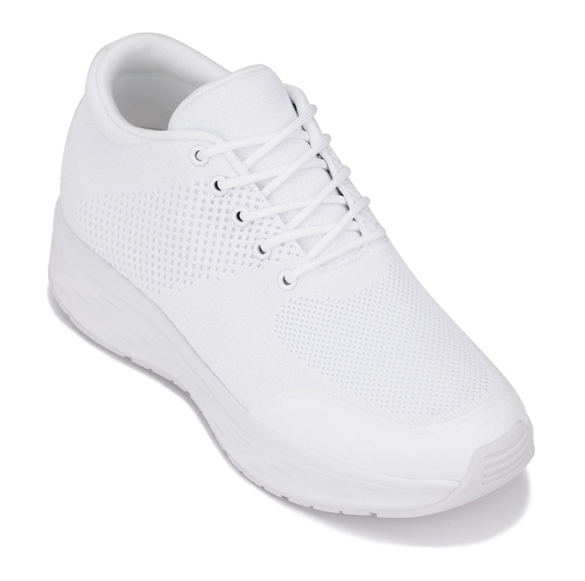 CALTO - X2691 - 2.8 Inches Taller (White/White Sole) - Lightweight Sporty Sneakers