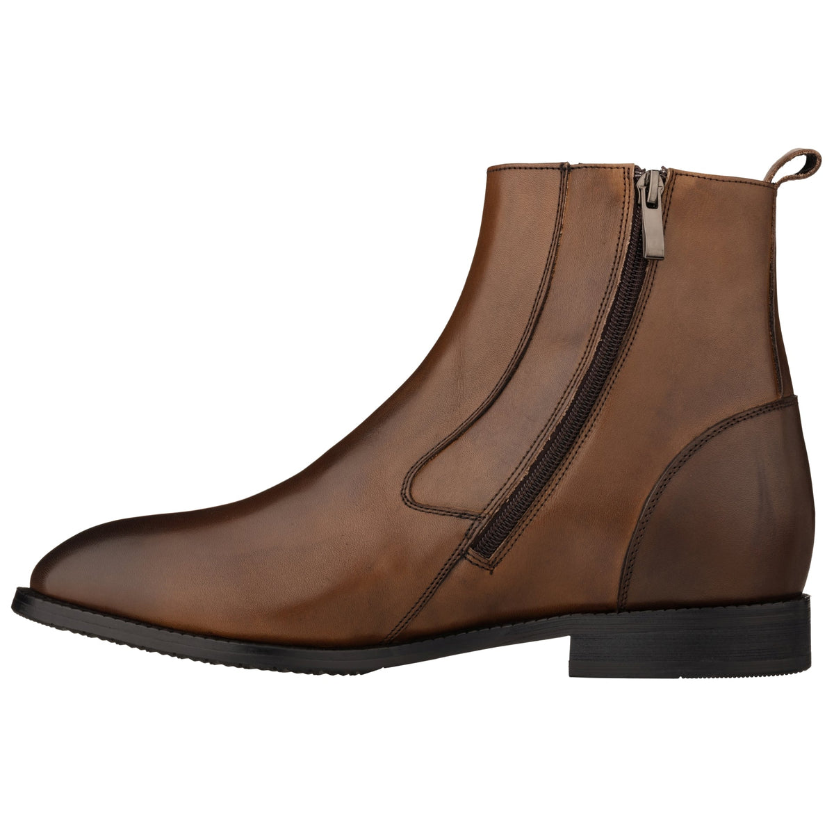 TOTO K33093 Zipper Boot – 2.6 Inch Height Increase (Coffee Brown)