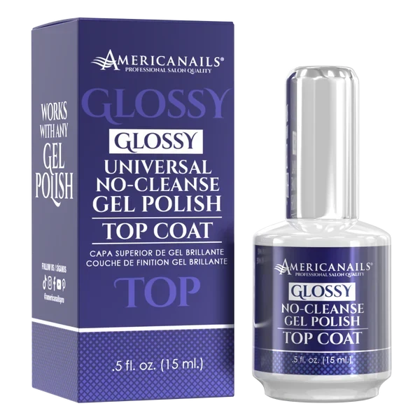 AmericaNails - No-Cleanse Gel Polish Top Coat | Glossy, 0.5 oz