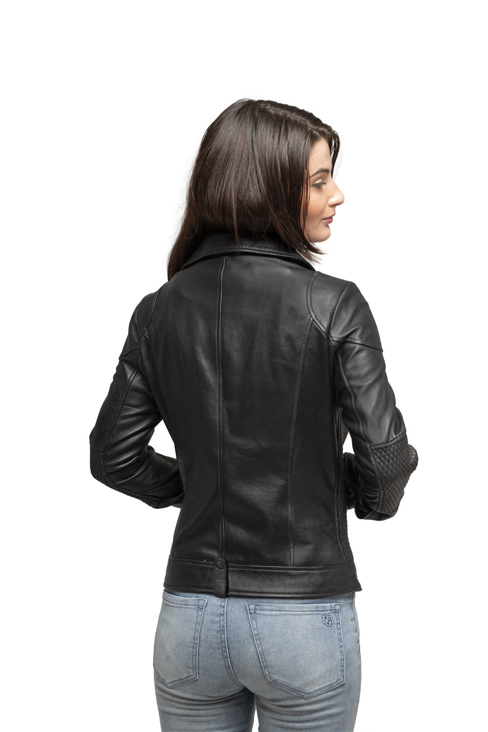 Lindsay Women's Black Lambskin Leather Moto Jacket